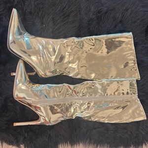 Metallic Gold Boots